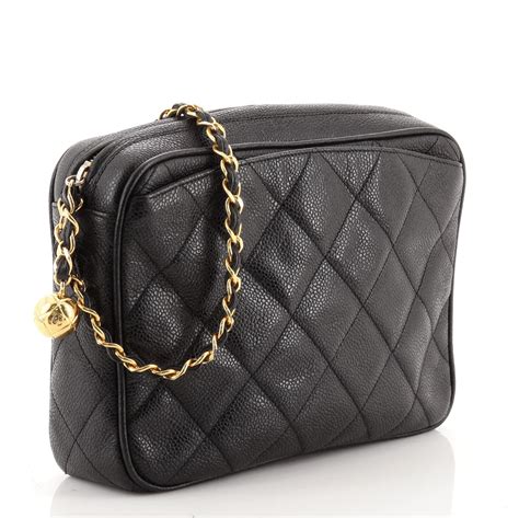 chanel vintage quilted camera bag